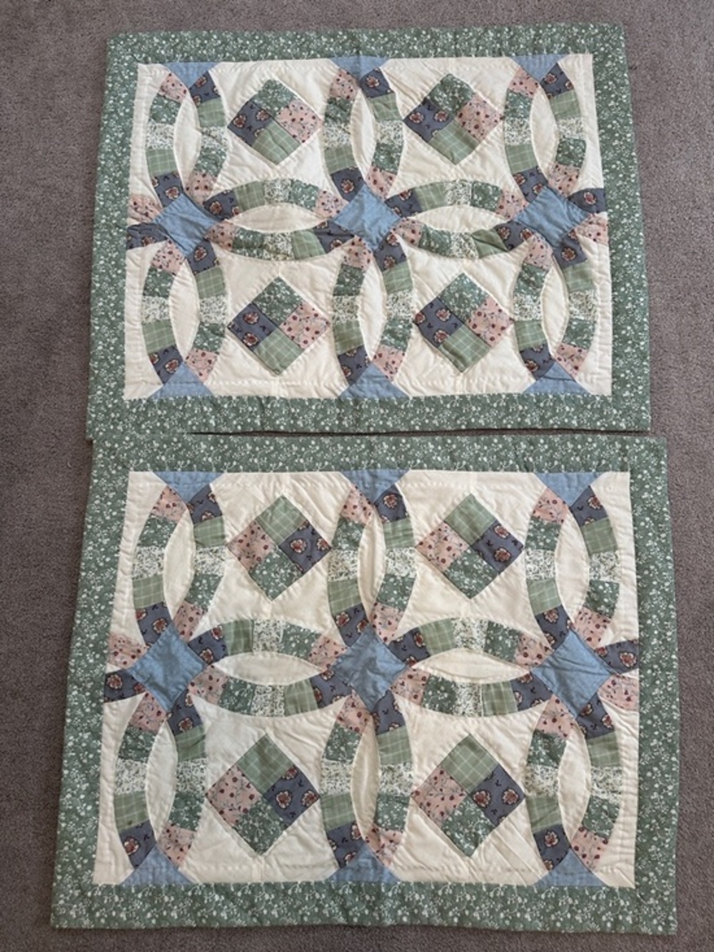 2 Large 31 x 24 Pillow Shams Double Quilted GUC